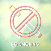 Autocollant Pour Fenêtre Faux Interdiction de Fumer Néon Petite Entreprise (Feuille 3)