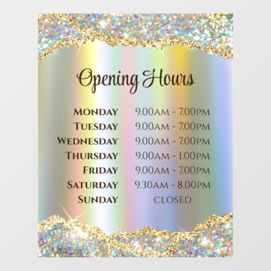 Autocollant Pour Fenêtre Faux Iridescente Gold Foil Parties scintillant Heu (Feuille)