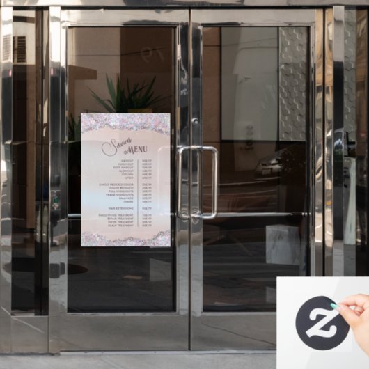 Autocollant Pour Fenêtre Faux Iridescente Parties scintillant rose Foil Ser (Porte de bureau)