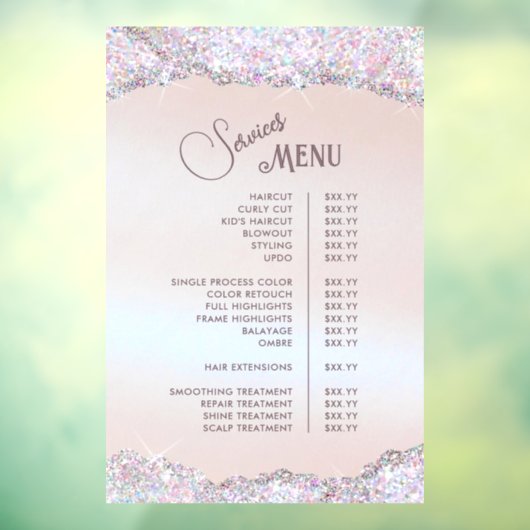 Autocollant Pour Fenêtre Faux Iridescente Parties scintillant rose Foil Ser (Feuille 3)