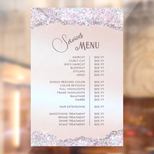 Autocollant Pour Fenêtre Faux Iridescente Parties scintillant rose Foil Ser (Feuille 2)
