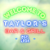 Autocollant Pour Fenêtre Faux Neon Custom Bar and Grill Window Adverse (Feuille 3)