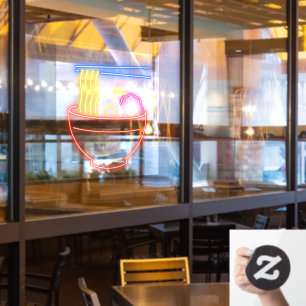 Autocollant Pour Fenêtre Faux néon Ramen Nouilles Pho Restaurant Magasin