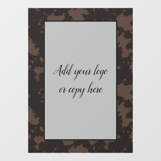 Autocollant Pour Fenêtre Faux Vache Imprimer Noir et Brown Clou de fenêtre (Feuille)