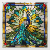 Autocollant Pour Fenêtre Faux Verre tendu Peacock l (Feuille)