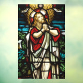 Autocollant Pour Fenêtre Faux Vitrail Jésus Priant Dans Le Sauvage (Feuille 3)