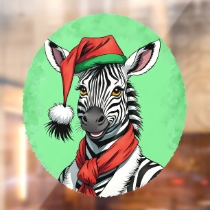Autocollant Pour Fenêtre Favoris de Noël animal amusant - Zebra 1