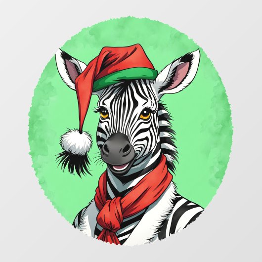 Autocollant Pour Fenêtre Favoris de Noël animal amusant - Zebra 1 (Feuille)