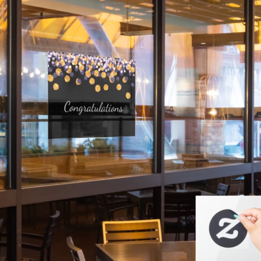 Autocollant Pour Fenêtre Félicitations Sparkle Parties scintillant Drop (Fenêtre du restaurant)