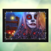 Autocollant Pour Fenêtre Femme crânienne et Black Holly (Feuille 3)