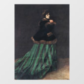 Autocollant Pour Fenêtre Femme Monet en robe verte (Feuille)