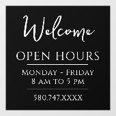 Autocollant Pour Fenêtre Fenêtre d'accueil et d'heures d'ouverture minimale (Feuille)