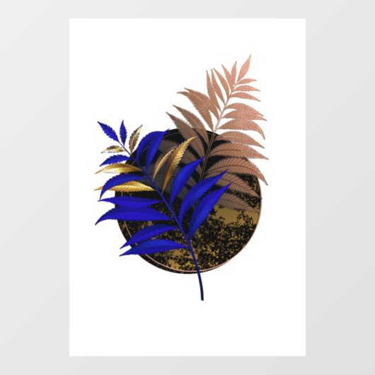 Autocollant Pour Fenêtre Ferme bleue sur cercle noir (Feuille)