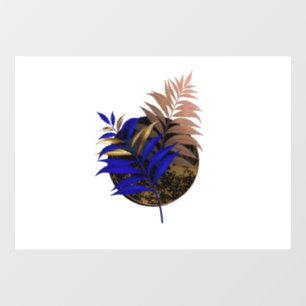 Autocollant Pour Fenêtre Ferme bleue sur cercle noir