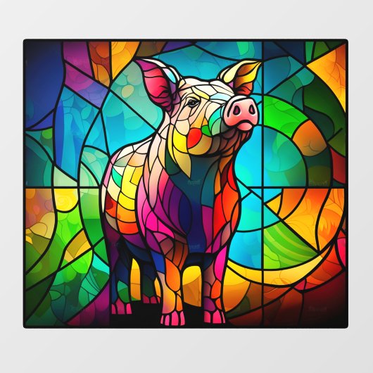 Autocollant Pour Fenêtre Ferme Vie Cochon Cochon Faux Verre tendu (Feuille)
