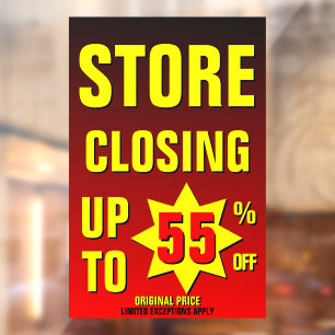Autocollant Pour Fenêtre Fermeture du magasin personnalisée jusqu'à 55 % de