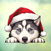 Autocollant Pour Fenêtre Festif Noël Sibérien Husky fenêtre Cling (Feuille 3)