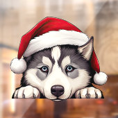 Autocollant Pour Fenêtre Festif Noël Sibérien Husky fenêtre Cling (Feuille 2)