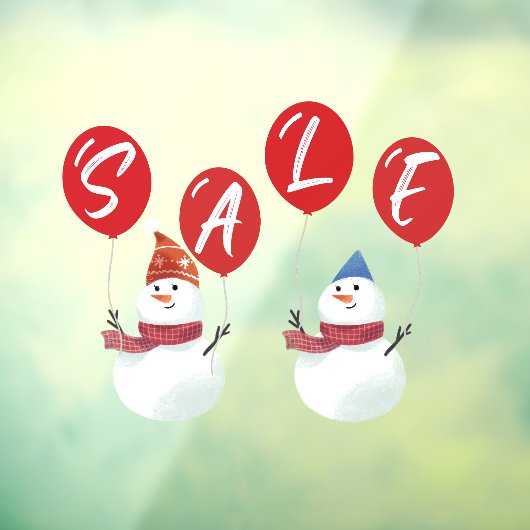 Autocollant Pour Fenêtre Festif Snowman VENDRE Vacances Vibes Store (Feuille 3)