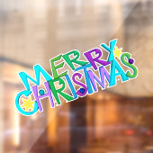 Autocollant Pour Fenêtre Festive Merry Christmas Text Colourful Letters (Feuille 2)