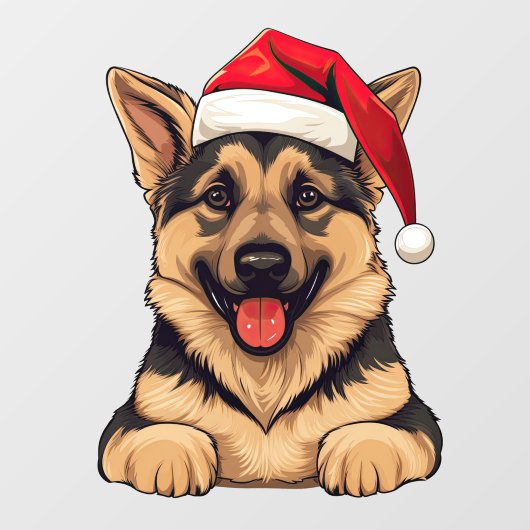 Autocollant Pour Fenêtre Festive Noël Allemand Berger fenêtre Cling (Feuille)