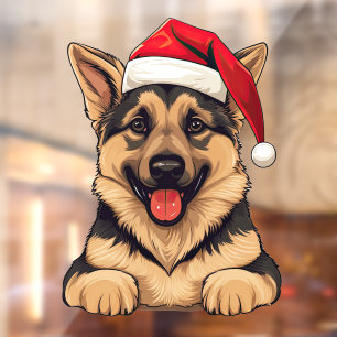 Autocollant Pour Fenêtre Festive Noël Allemand Berger fenêtre Cling