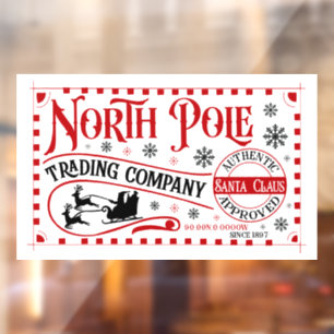 Autocollant Pour Fenêtre Festive Noël Pôle Nord