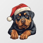 Autocollant Pour Fenêtre Festive Noël Rottweiler Cling fenêtre (Feuille)