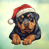 Autocollant Pour Fenêtre Festive Noël Rottweiler Cling fenêtre (Feuille 3)