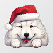 Autocollant Pour Fenêtre Festive Noël Samoyé Cling de fenêtre (Feuille)