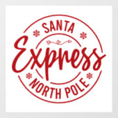 Autocollant Pour Fenêtre Festive Père Noël express Pôle Nord (Feuille)