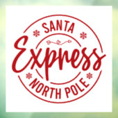 Autocollant Pour Fenêtre Festive Père Noël express Pôle Nord (Feuille 3)