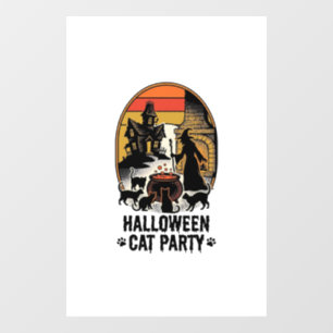 Autocollant Pour Fenêtre Fête de chat Halloween Design de chats de sorcière