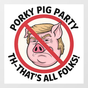 Autocollant Pour Fenêtre Fête de Porky Pig : Game Over pour la règle du par