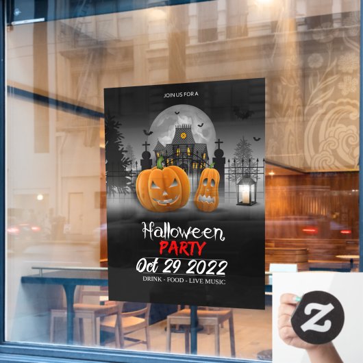 Autocollant Pour Fenêtre Fête d'Halloween (Fenêtre de café)