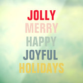 Autocollant Pour Fenêtre Fêtes Colorées Joyeuses Merry Heureuses Joyeuses (Feuille 3)