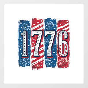 Autocollant Pour Fenêtre Feu d'artifice patriotique vintage vector design 1