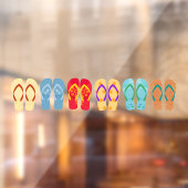 Autocollant Pour Fenêtre Feuilles colorées Sandales d'été (Feuille 2)