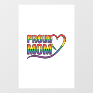 Autocollant Pour Fenêtre Fière Maman Cœur Arc-en-ciel Dessin de Gravure Vin