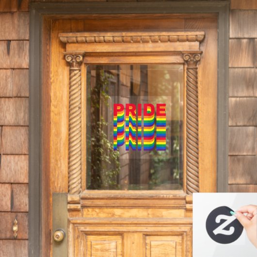 Autocollant Pour Fenêtre Fierté couleurs arc-en-ciel lgbt lgbtq rétro cool (Porte d'accueil)