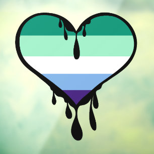 Autocollant Pour Fenêtre Fierté Gay Cœur qui dégouline