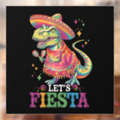 Autocollant Pour Fenêtre Fiesta Cinco De Mayo T Rex Dinosaur (Feuille 2)