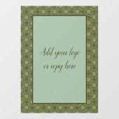 Autocollant Pour Fenêtre Filigree vert Sage et or  (Feuille)