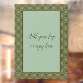 Autocollant Pour Fenêtre Filigree vert Sage et or  (Feuille 2)