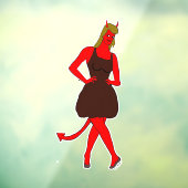 Autocollant Pour Fenêtre fille diable (Feuille 3)
