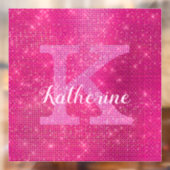 Autocollant Pour Fenêtre Fille rose Parties scintillant étincelante Monogra (Feuille 2)