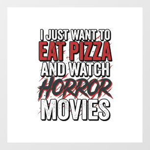 Autocollant Pour Fenêtre Films d'horreur de pizza Typographie vintage Hallo