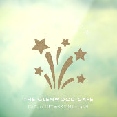 Autocollant Pour Fenêtre Firework Star Gold White Ouverture Bientôt (Feuille 3)