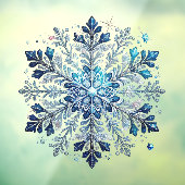 Autocollant Pour Fenêtre Flacons de neige et cristal de glace (Feuille 3)