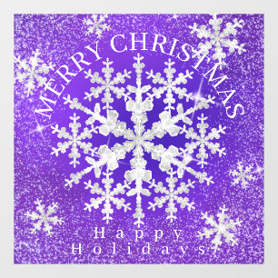Autocollant Pour Fenêtre Flacons de neige violet blanc